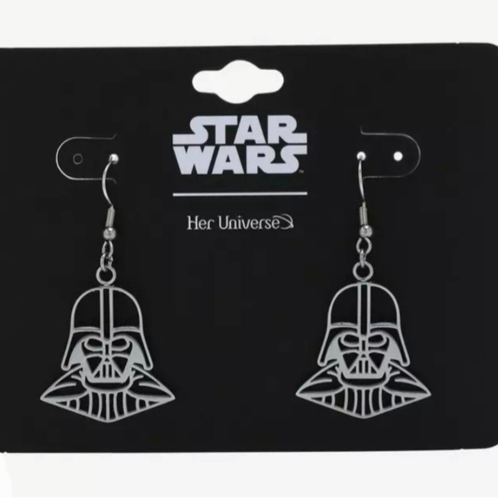 Her Universe Star Wars Darth Vader Outline Silver Earrings NWT